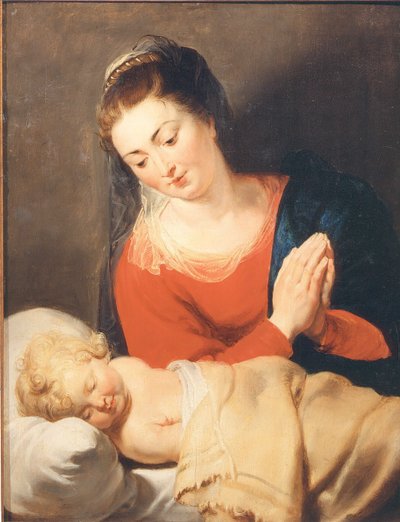 Maria framför det sovande Jesusbarnet av Peter Paul Rubens
