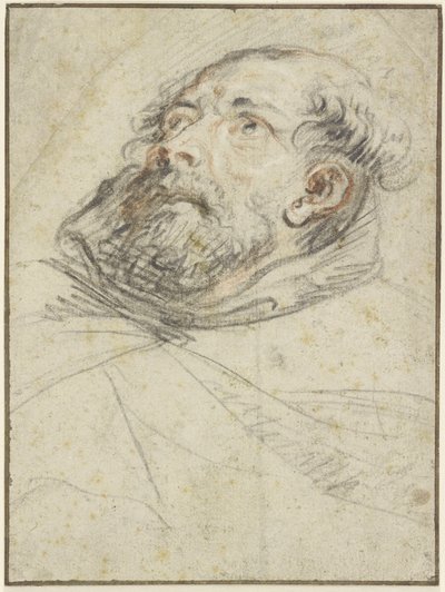 Munk som blickar uppåt (Exemplum doloris) av Peter Paul Rubens