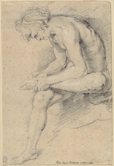 Naken ungdom i Spinarios ställning av Peter Paul Rubens
