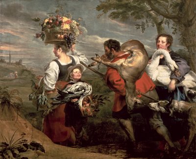 Bönder som går till marknaden av Peter Paul Rubens