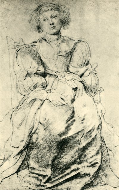 Porträtt av Helene Fourment, c1630-1631, 1943. av Peter Paul Rubens