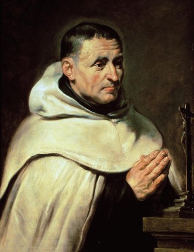 Porträtt av en karmelitprior (olja på trä) av Peter Paul Rubens