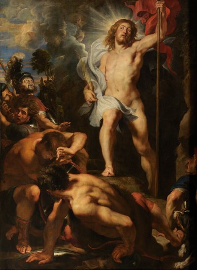 Kristi uppståndelse, ca 1611-12 (olja på panel) av Peter Paul Rubens