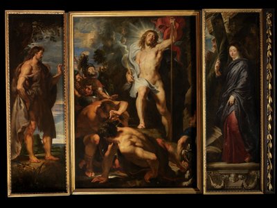 Kristi uppståndelse, ca 1611-12 (olja på panel) av Peter Paul Rubens