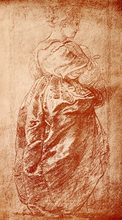Robe studie till en dam av Peter Paul Rubens