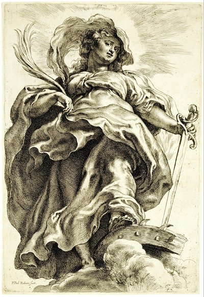 Sankta Katarina av Alexandria i molnen av Peter Paul Rubens