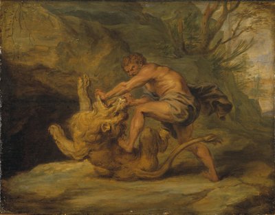 Simson och lejonet. Studie av Peter Paul Rubens