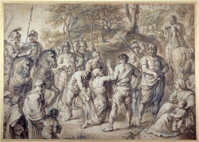 St Andrew ledde till martyrdöden (penna och bläck med tvätt på papper) av Peter Paul Rubens