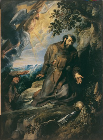 St Francis tar emot Stigmata av Peter Paul Rubens