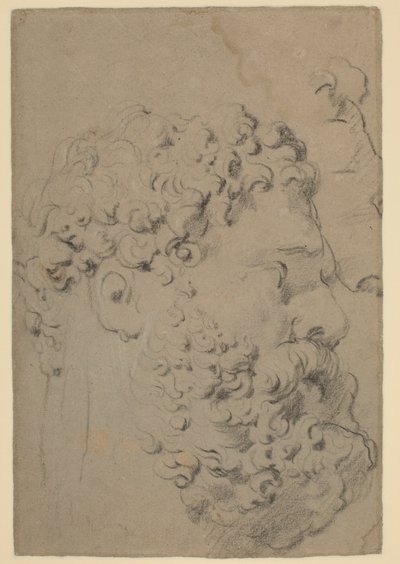 Studier av farnese Hercules huvud och profil sett från en lägre synvinkel av Peter Paul Rubens