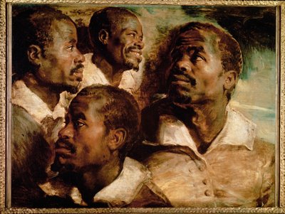 Studier av huvudet på en svart man (målning på duk) av Peter Paul Rubens