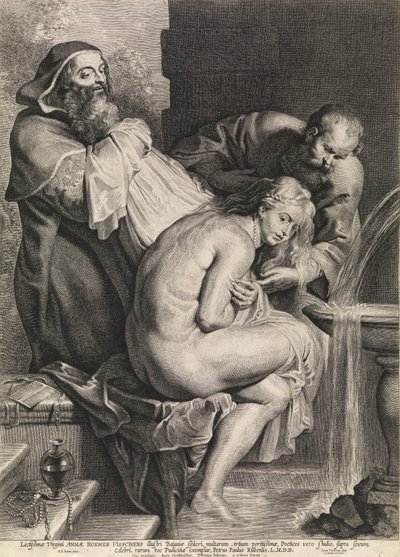 Suzanne och de gamla (gravyr) av Peter Paul Rubens