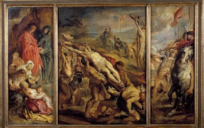 Uppförandet av triptykkorset av Pierre Paul (Pierre-Paul) Rubens (eller Peter Paul eller Petrus Paulus) (1577-1640) 1600-talets sön. 0,68x1,07 m Paris, Louvren av Peter Paul Rubens