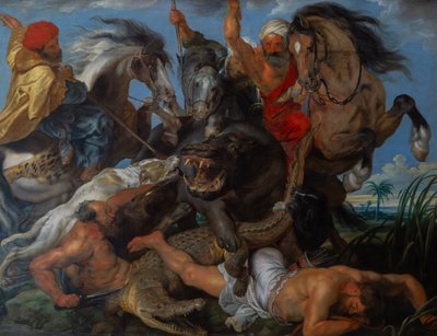 Jakten på flodhäst och krokodil av Peter Paul Rubens