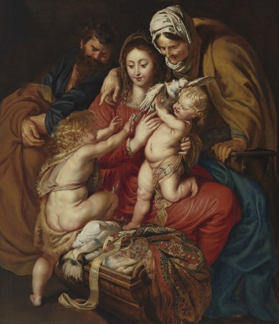 Den heliga familjen med den heliga Elisabet, den helige Johannes och en duva av Peter Paul Rubens