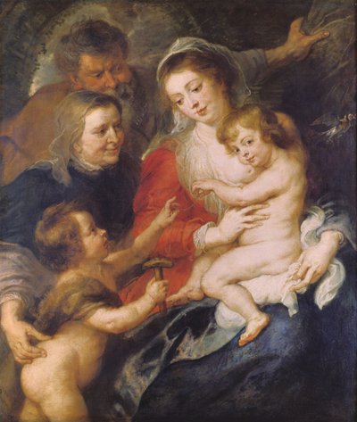Den heliga familjen med St. Elizabeth och spädbarnet St. John the Baptist, c.1634 av Peter Paul Rubens