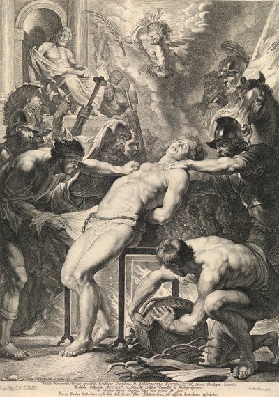 Sankt Laurentius martyrskap (gravyr) av Peter Paul Rubens