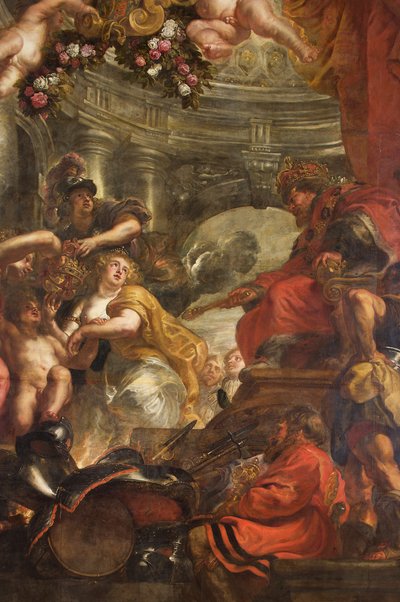 The Rubens Ceiling, Banqueting House, Whitehall, c.1629-34 (olja på duk) av Peter Paul Rubens