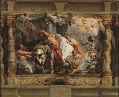 Eukaristins triumf över avgudadyrkan, ca 1625 (olja på trä) av Peter Paul Rubens