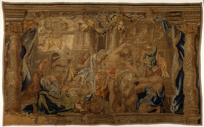 Eukaristins triumf över avgudadyrkan c.1665 (siden, ull och metalltråd) av Peter Paul Rubens