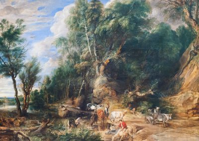The Watering Place, ca 1615-22 (olja på ek) av Peter Paul Rubens
