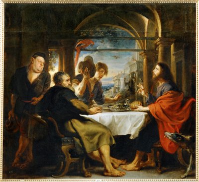 Middagen vid Emmaus (målning på duk) av Peter Paul Rubens