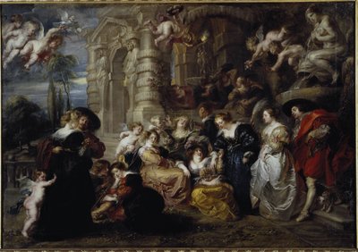 Kärlekens trädgård - olja på duk av Peter Paul Rubens