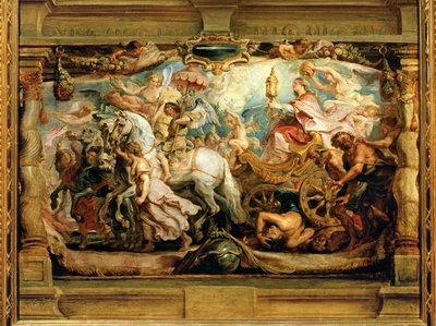 Kyrkans triumf över raseri, oenighet och hat (målning på trä) av Peter Paul Rubens