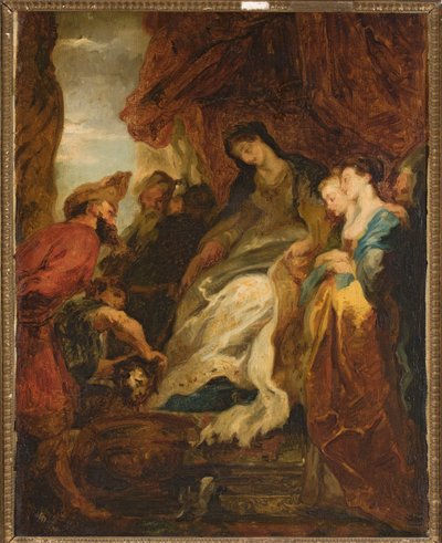 Tomyris befaller att Kyros huvud ska sänkas ned i ett kärl med blod (Herodotos, Historia, I, 214) av Peter Paul Rubens
