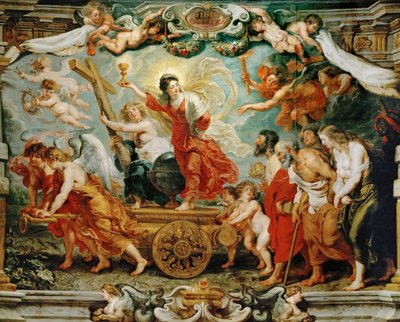 Trons triumf. Allegori om katolsk tros seger över reformationen. av Peter Paul Rubens