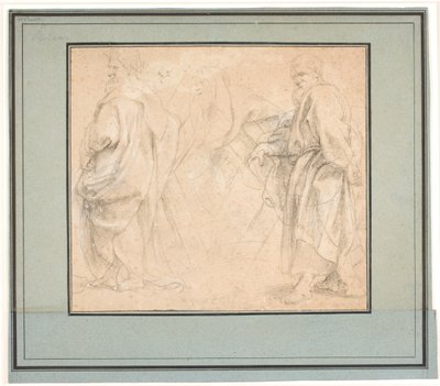 Två studier för St Andrew och en studie för en forntida präst (Melkisedek?) av Peter Paul Rubens
