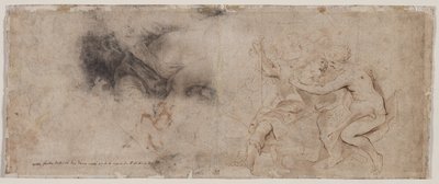 Venus avväpnar Mars, Draperistudie, ca. 163235. av Peter Paul Rubens
