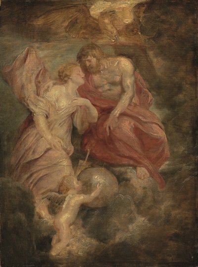 Venus söner Jupiter (olja på ekpanel) av Peter Paul Rubens