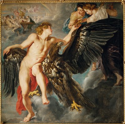 Zeus och Ganymedes (olja på duk) av Peter Paul Rubens