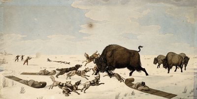 Buffalo Hunt, ca 1822-1824 av Peter Rindisbacher