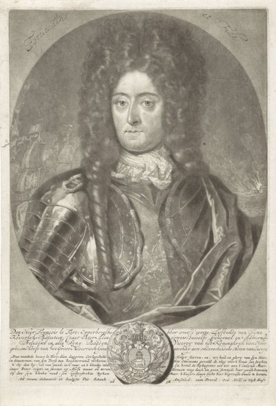Porträtt av generalamiral Francois Lefort 1656-1699, 1698. av Peter Schenk