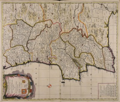 Corona Portugalliae et Algarbiae veteris Hispaniae quondam pars quae Lusitania audiit jam amplior hic suas in provincias et dioeceses noviter distributas av Peter Schenk the Elder