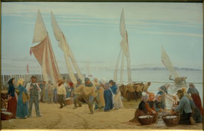 Imorgon hos Hornbaek. Fiskarna kommer i land av Peder Severin Krøyer