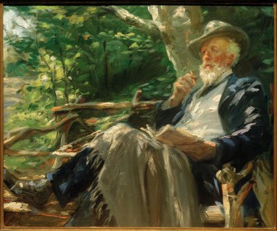 Porträtt av poeten Holger Drachmann i Skagenskogen av Peder Severin Krøyer