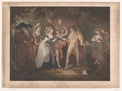 Rosalind verrast Orlando i sitt hus Shakespeare. Som du vill (titel på objekt) av Peter Simon