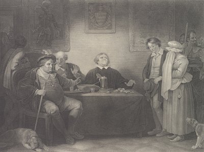 The Seven Ages, Fifth Age: The Justice Shakespeare, As You..., publicerad första gången 1801, återutgiven 1852. av Peter Simon