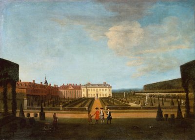 En utsikt över trädgården och Main Parterre i Winchendon House av Peter Tillemans