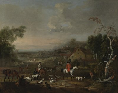 Pastor Jemmet Browne vid ett möte med rävhundar, ca 1730 (olja på duk) av Peter Tillemans