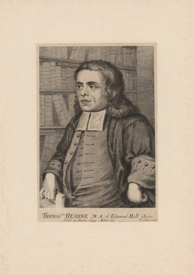 Thomas Hearne, graverad av George Vertue (1683-1756), ca 1735 av Peter Tillemans