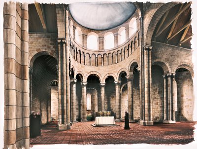 Battle Abbey, 1100-talet, c1990-2010 av Peter Urmston