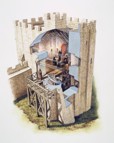 Peveril Castle, 1100-talet, c1990-2010 av Peter Urmston
