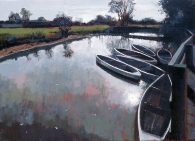 Barcombe Mills, Sussex, 2007 (olja på duk) av Peter Wilson