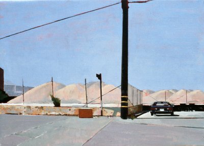 Gravel Piles Downtown LA, 2007 (olja på duk) av Peter Wilson