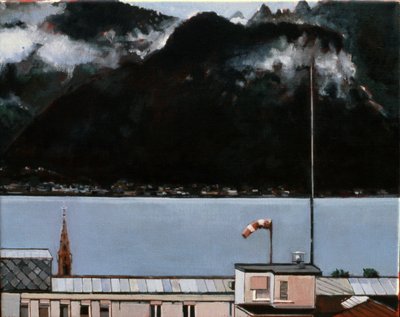 Lake Geneva, 2008 (olja på duk) av Peter Wilson