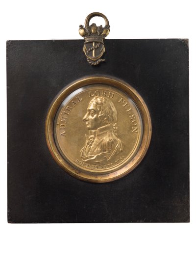Porträttplakett av amiral Lord Nelson, ca 1805 (förgylld brons) av Peter Wyon
